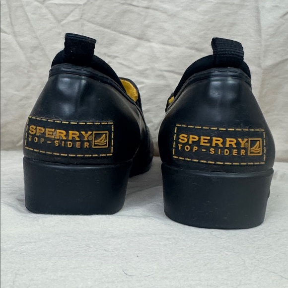 Sperry Topsider women’s black slip on rubber boat shoe deck shoe size 8 - Picture 4 of 9